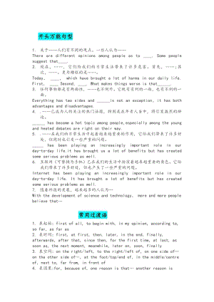 初中復(fù)習(xí)專題之英語作文句型知識點.docx