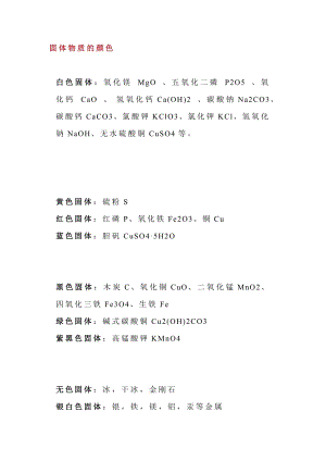 中考化學專題之常見物質顏色知識整理.docx