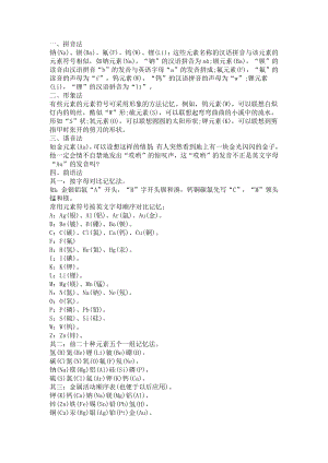 初三快速記憶化學元素符號.docx
