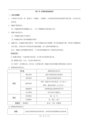 浙教版七上科學(xué)第2章第3節(jié)生物體的結(jié)構(gòu)層次1教案.doc