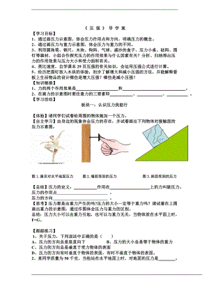 浙教版七下科學(xué)3.7 《壓強(qiáng)》導(dǎo)學(xué)案.doc