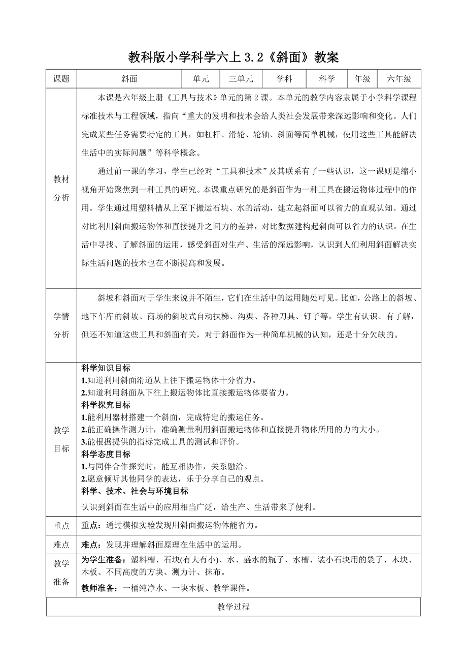 教科版六上科學(xué)3.2斜面課件+教學(xué)設(shè)計(jì)（含素材）.rar