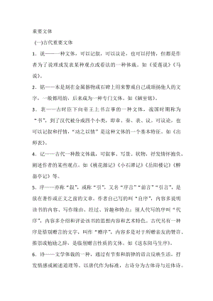 初中語文重要文體知識、文學常識最全整理.docx