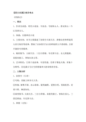 初中語文四大名著必考點匯總.docx
