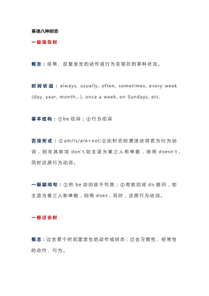 初中英語最齊全的時態(tài)總結(jié).docx