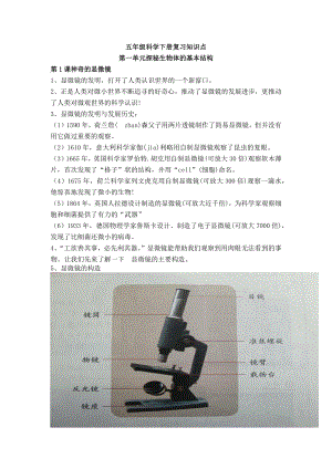 湘科版五年級科學下冊復習知識點總結（全冊共11頁）.docx