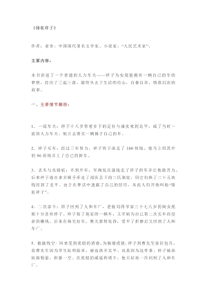 初中語文《駱駝祥子》名著導(dǎo)讀及練習(xí)題梳理.docx