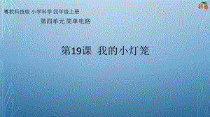 粵科版科學四年級上冊第19課《我的小燈籠》教學課件.pptx