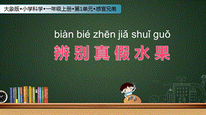 24新教材大象版一年級(jí)上冊(cè)科學(xué)1 辨別真假水果 課件.pptx
