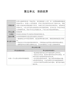 蘇少版（2024）一年級上冊藝術造型美術第五單元 大單元教學設計.docx