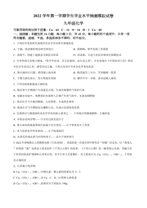 廣東省廣州市荔灣區2022-2023學年九年級上學期期末模擬化學試題.docx