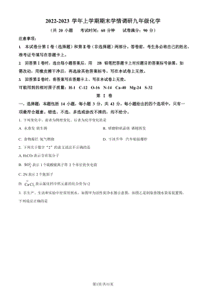 廣東省廣州市華師附中2022-2023學年九年級上學期期末化學試題.docx