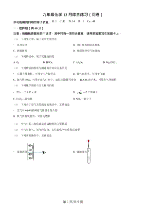 廣東省廣州市南武中學(xué)2023-2024學(xué)年九年級上學(xué)期12月期末化學(xué)試題.doc
