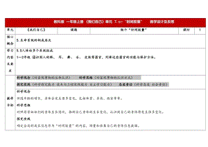 24新教科版一年級上冊科學2.7《做個“時間膠囊”》表格式教學設計.docx