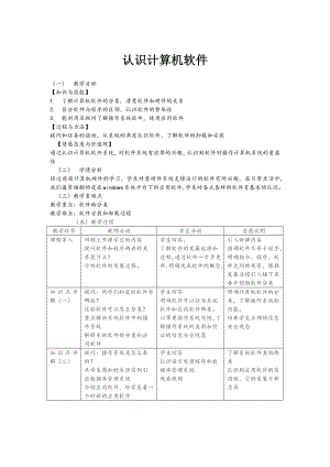 蘇科版七年級信息技術2.1認識計算機軟件 教案.docx