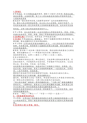 小學五年級語文下冊每課重點知識整理和匯總.docx