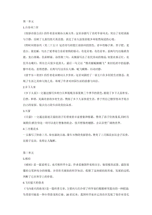 部編版小學語文四年級下冊課文內容中心思想歸納匯總.docx