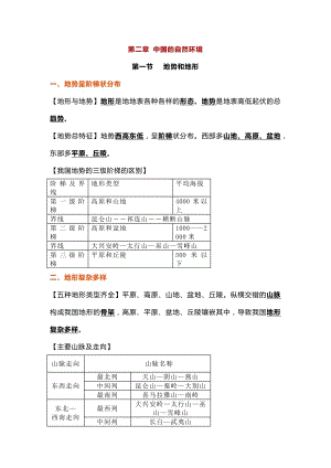 人教版八年級上冊地理第二章中國的自然環(huán)境知識點.docx