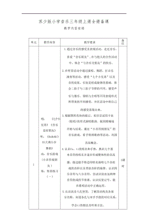 蘇少版小學(xué)音樂三年級(jí)上冊(cè)全冊(cè)教案（總73頁(yè)）.docx