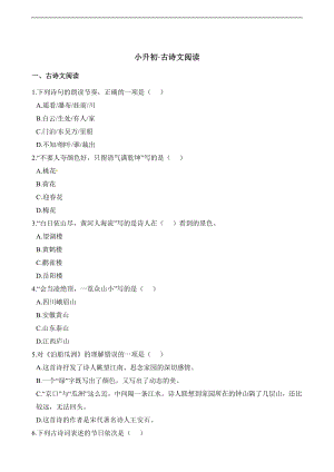 古詩專題練習-小升初語文1（含答案）.docx