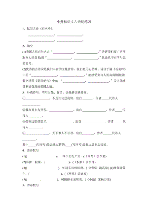 古詩專題練習-小升初語文5（含答案）.doc