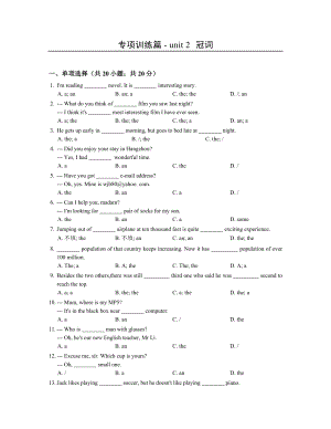中考英語詞匯語法專題訓(xùn)練冠詞.docx