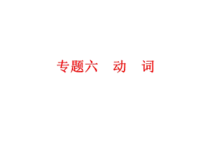 2024中考英語專題知識課件：專題六　動　詞.ppt