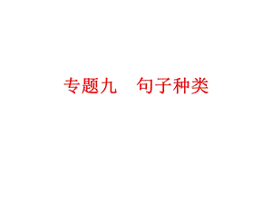 2024中考英語專題知識課件：專題九　句子種類.ppt
