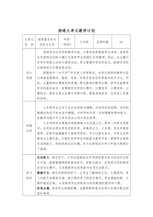 7、水平四排球綜合技術(shù)大單元計(jì)劃+正面雙手墊球.doc