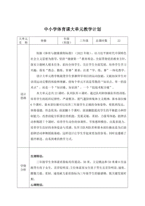 5.水平二三年級(jí)體操22課時(shí)大單元設(shè)計(jì)-彩帶飛舞.docx