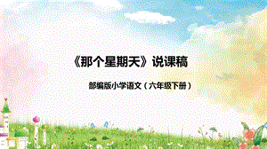 部編版小學語文六年級下冊那個星期天說課課件.pptx