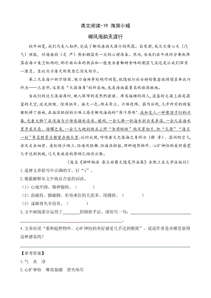24秋部編版三年級(jí)上冊(cè)語文類文閱讀-19海濱小城.doc
