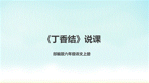 部編版小學語文六年級上冊語文丁香結說課課件.pptx