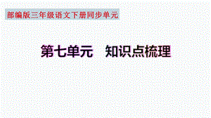 復習總課件】部編版三年級語文下冊第七單元知識點梳理（課件）(共38張PPT).pptx