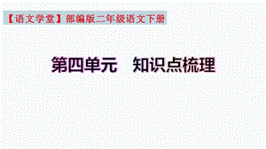 復習總課件】部編版二年級語文下冊第四單元知識點梳理（課件）(共44張PPT).pptx