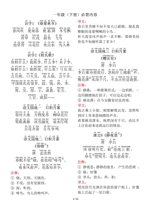 部編版一年級下冊語文背誦默寫（古詩+課文+日積月累）.pdf
