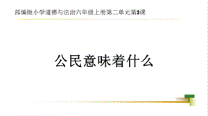 部編版六上道德與法治第2單元第3課公民意味著什么大單元教學課件.pptx