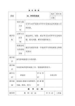 長春版三年級下冊綜合實踐活動表格式教案-9、家庭用水小調(diào)查.docx