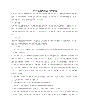 人民版初中《中華民族大團結》教學計劃.docx