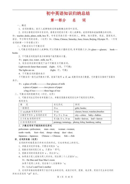 中考復習資料：初中英語知識點總結.docx