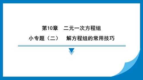 25春蘇科版七年級(jí)下冊(cè)數(shù)學(xué)小專(zhuān)題（二）　解方程組的常用技巧 習(xí)題課件.pptx