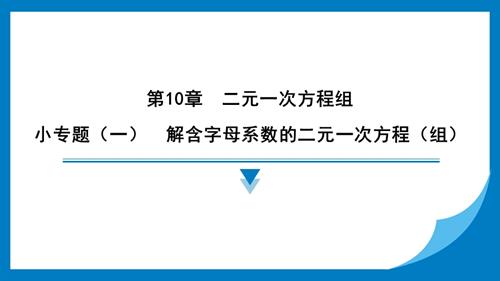 25春蘇科版七年級下冊數學小專題（一）解含字母系數的二元一次方程（組）習題課件.pptx