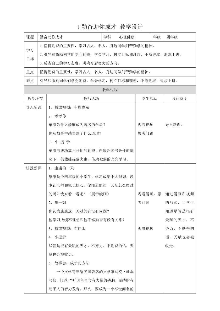 教科版四年級下冊心理健康教案（全冊教學設計_打包下載）.rar