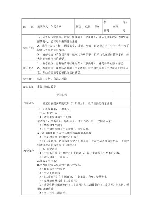 小學音樂教學設計-華夏樂章1.doc