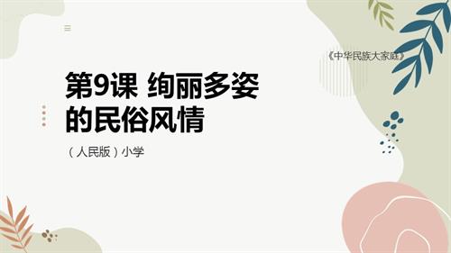 人民版小學《中華民族大家庭》第9課 絢麗多姿的民俗風情 課件.pptx
