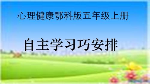 鄂科版五年級心理健康6A自主學習巧安排課件.pptx