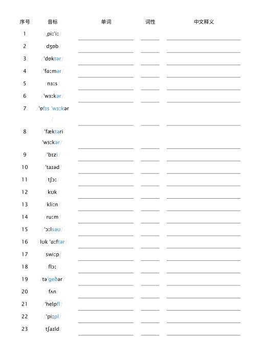 2025秋人教PEP版四年級上冊英語Unit 1 看音標默寫單詞.pdf