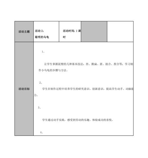 小學(xué)綜合實(shí)踐活動(dòng)公開課：活動(dòng)2聰明的烏龜小學(xué)-侯-教案教學(xué)設(shè)計(jì)2158.doc
