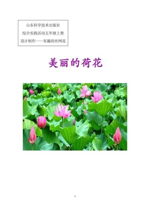 小學綜合實踐活動公開課：美麗的荷花-王-教案教學設計0224.doc