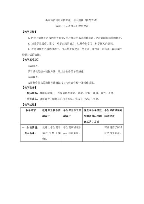 小學(xué)綜合實(shí)踐活動(dòng)公開(kāi)課：走進(jìn)插花-李-教案教學(xué)設(shè)計(jì)5605.doc